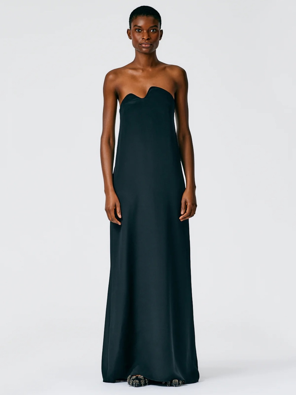 Tibi Black Silk Assymetrical Strapless Evening Gown - Picture 7 of 9